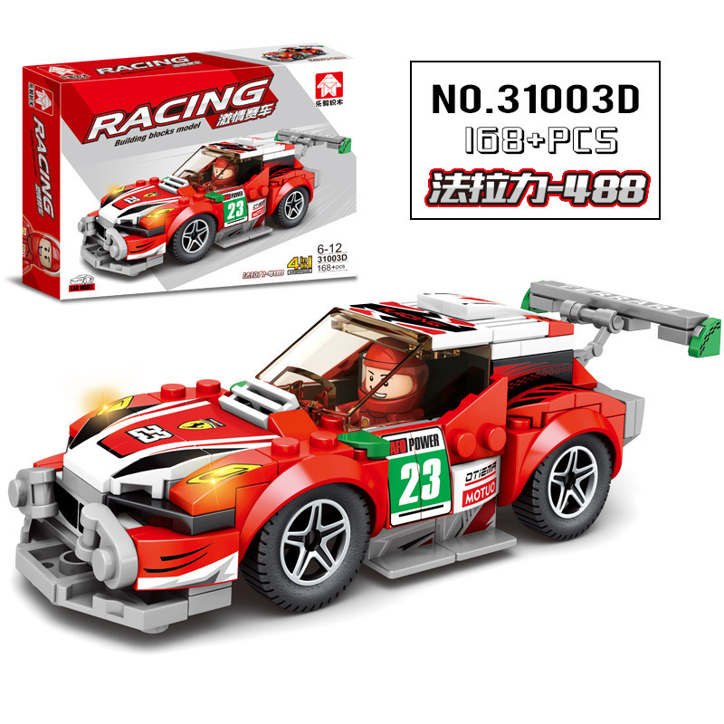Đồ chơi lego lắp ráp xe đua màu đỏ,racing building block model 31003D
