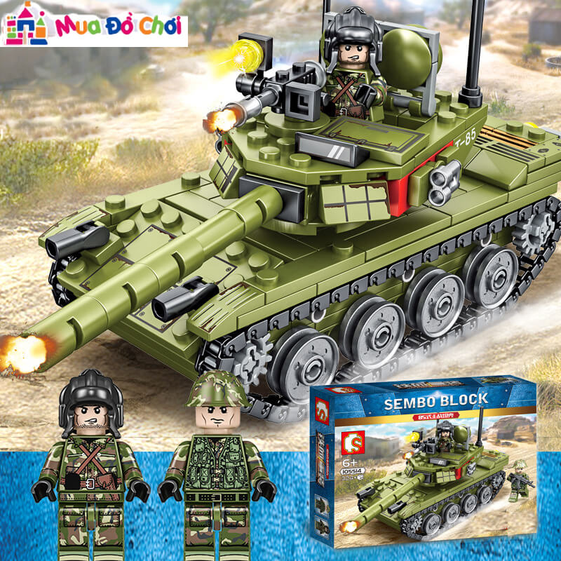 Bộ lắp ráp lego xe tăng T-85 324 mảnh