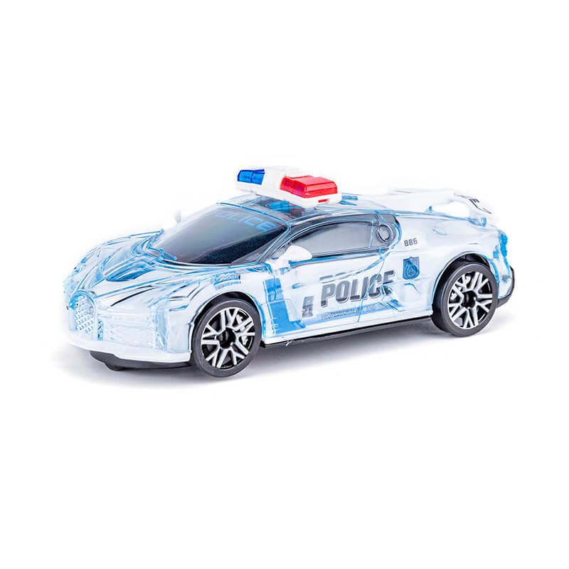 Ô tô bugatti chạy pin phát sáng tự di chuyển (màu trắng cảnh sát)