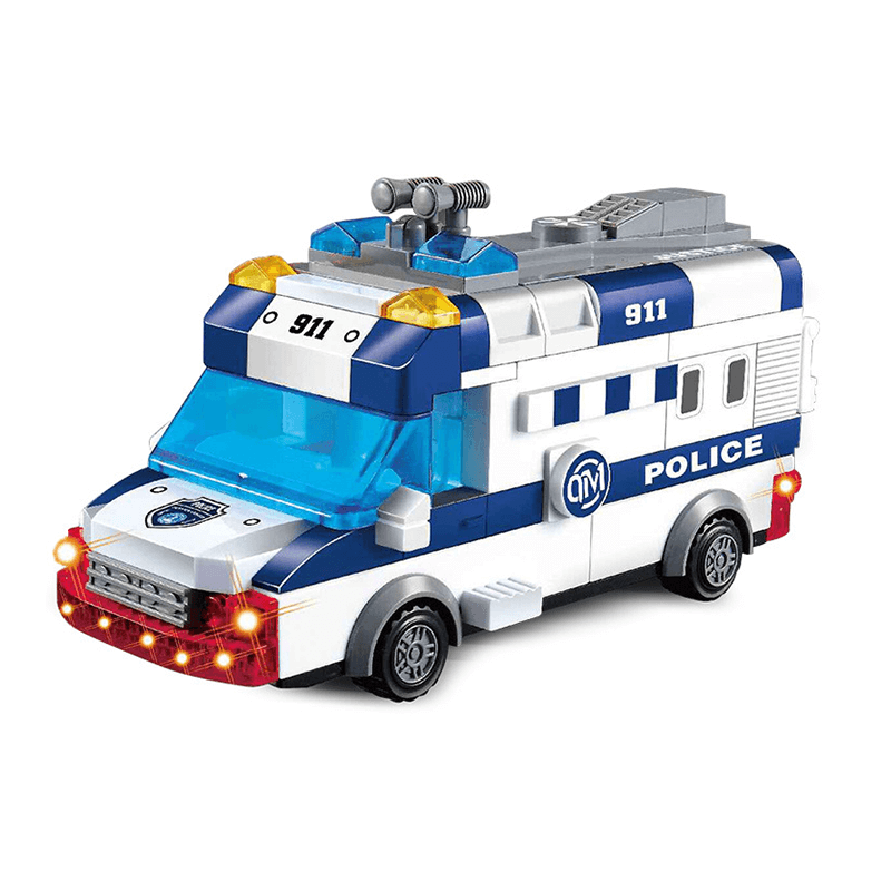 Lego lắp ráp xe cảnh sát có đèn chạy pin